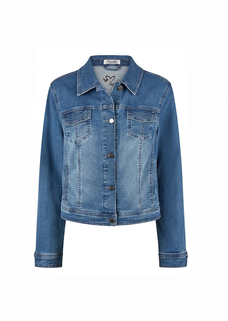 Jeansjasje met siersteentjes