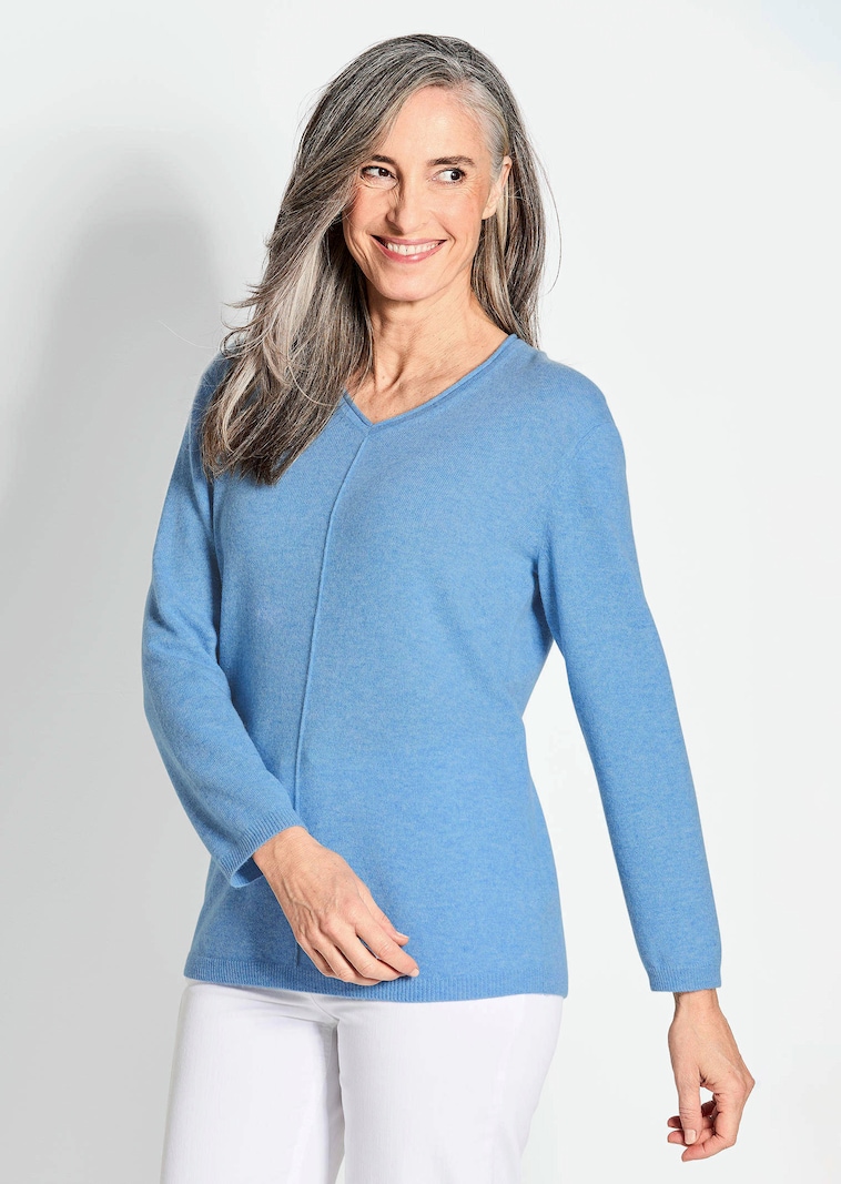 Pullover van kasjmier met V-hals