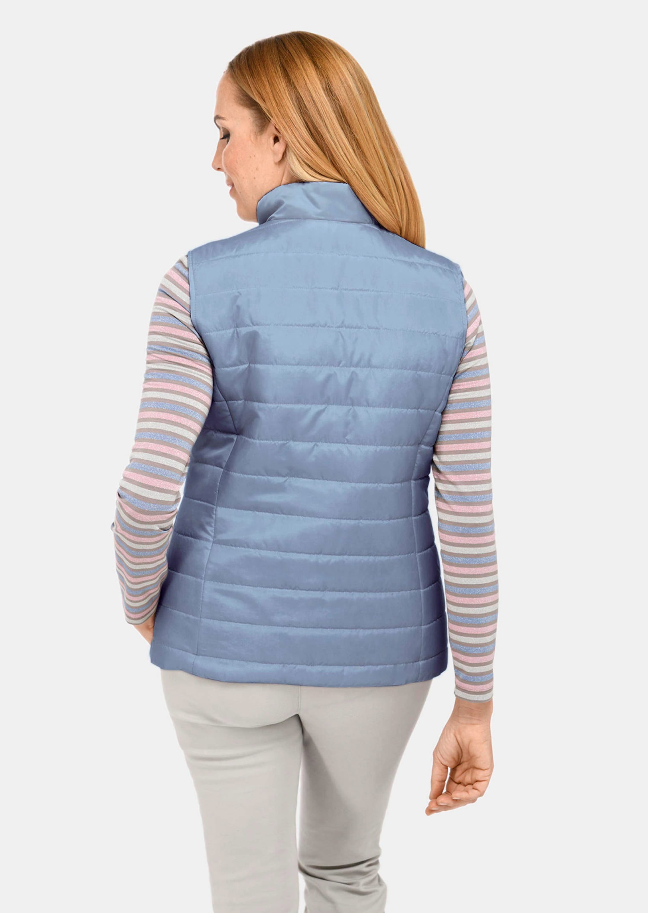 Veste matelassée légère avec col droit - bleu gris - Gr. 50 de Goldner Fashion