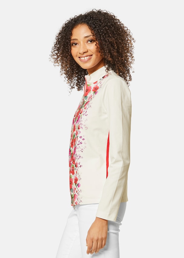 Lounge jacket with floral print and rhinestones 3