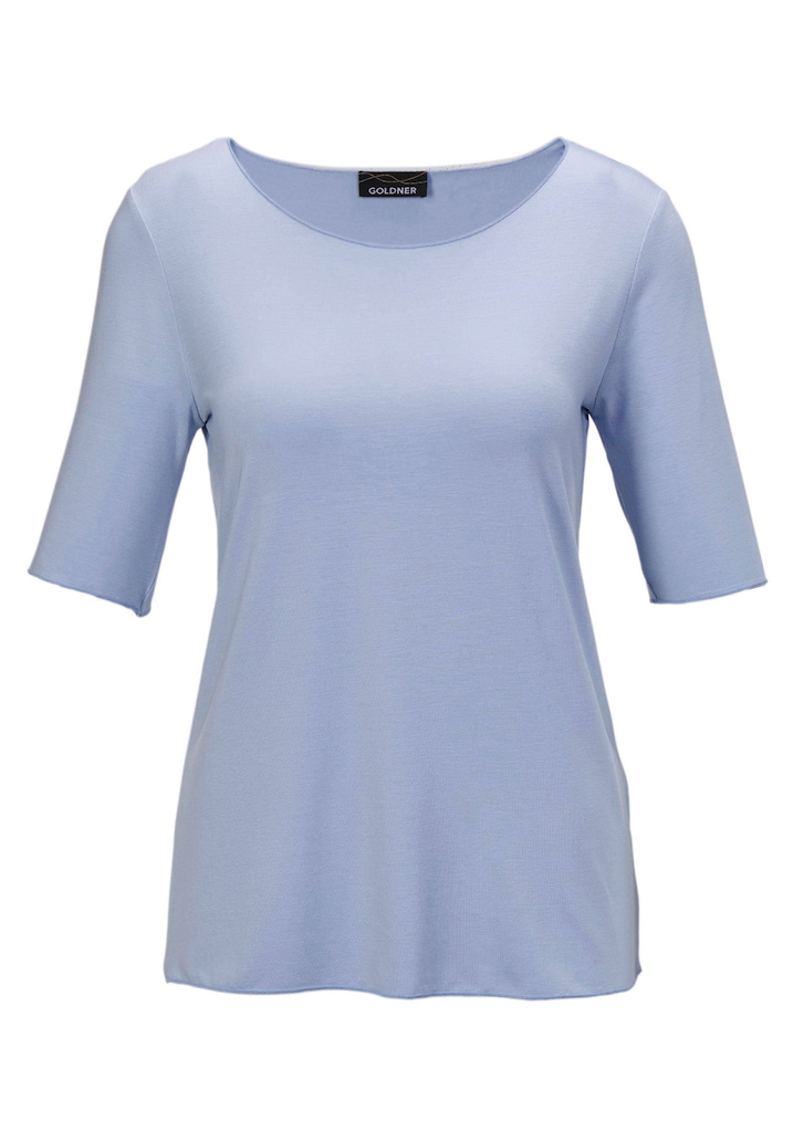 Kombistarkes Halbarmshirt mit tonaler Zierkante