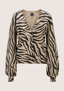 Zebra-patterned cashmere cardigan thumbnail 6