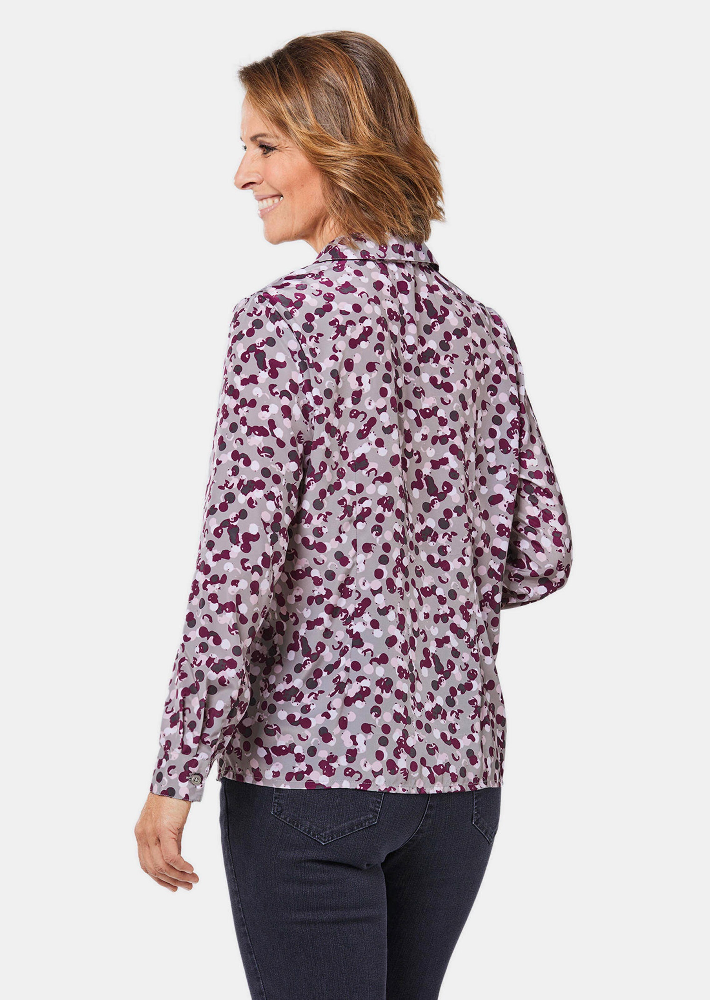 Chemisier imprimé légèrement brillant - gris / rosé / à motifs - Gr. 52 de Goldner Fashion