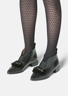 Leder-Stiefelette mit dekorativem Besatz thumbnail 1