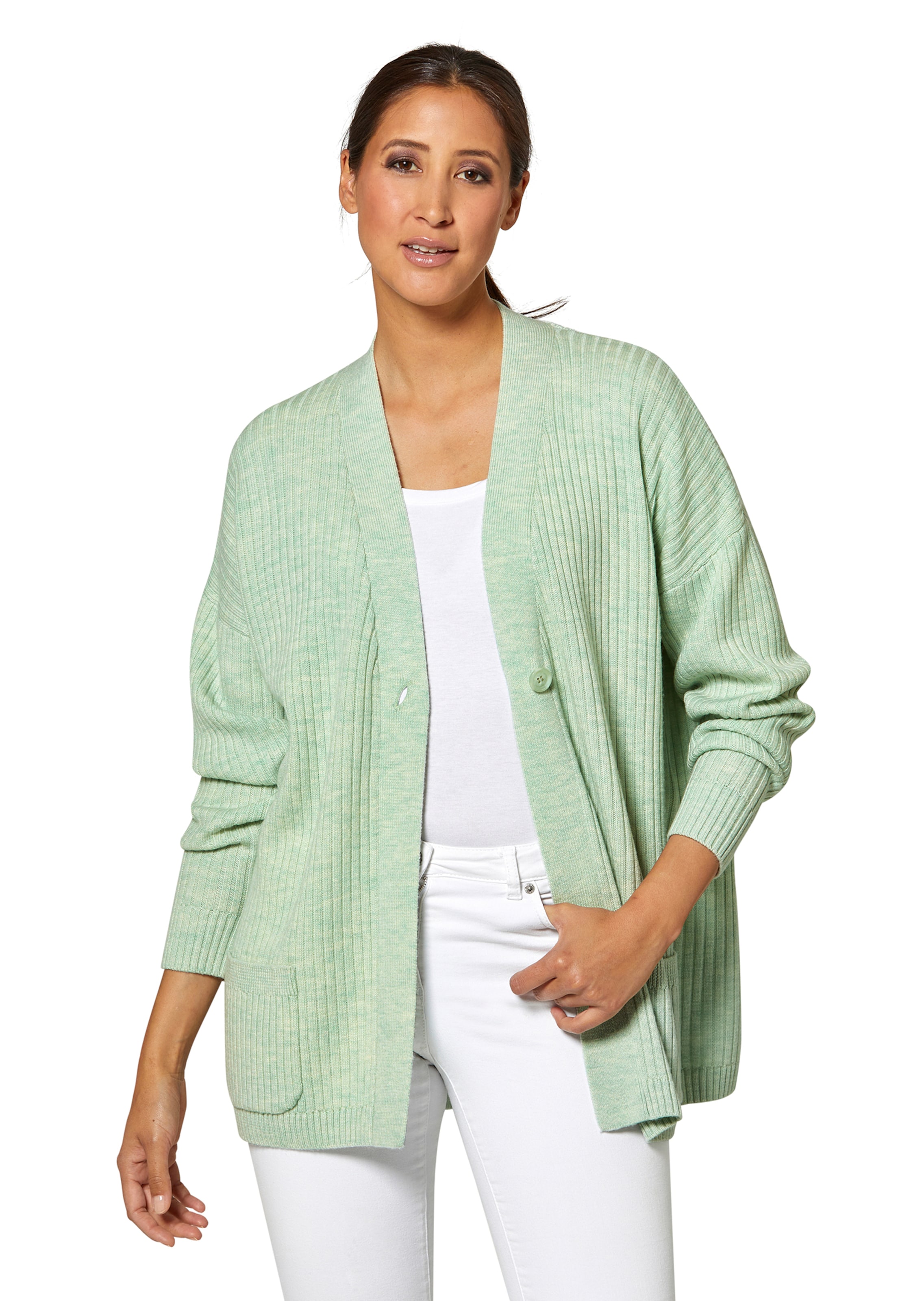 Langer Woll-Cardigan im Oversize-Stil