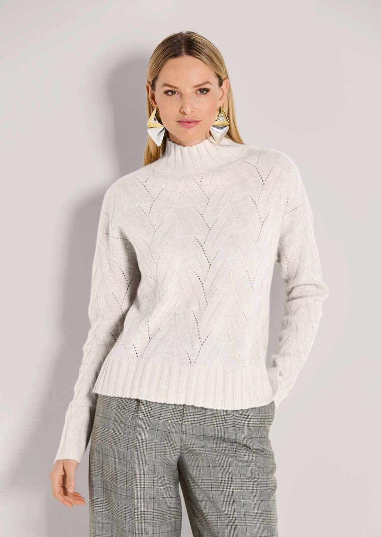 Kaschmir-Pullover mit Struktur
