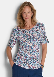 Jersey-Shirt mit U-Boot-Ausschnitt thumbnail 1