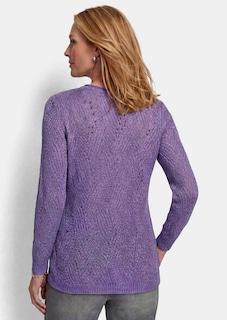 Weicher Ajourpullover mit Glanzgarn thumbnail 3