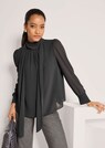 Chiffon-Bluse mit Stehkragen und Schluppe thumbnail 4