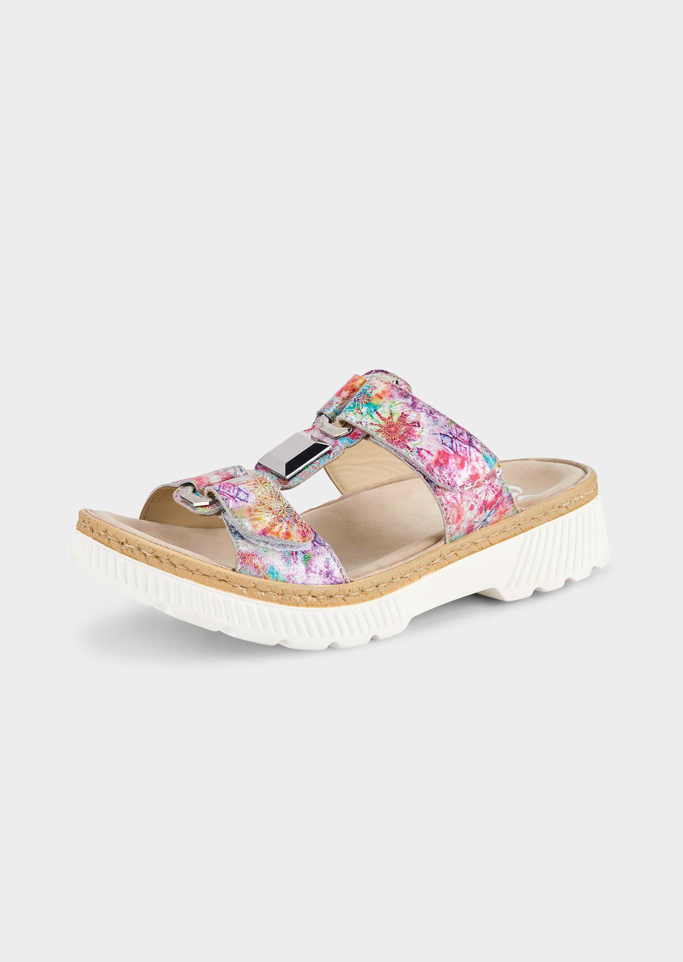 Feminine Pantoletten mit Klettverschlussriemen