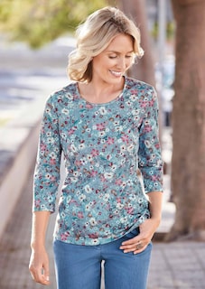 Raffiniertes Druckshirt mit 3/4-Arm thumbnail 3