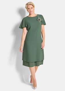 Elegantes Chiffon-Kleid mit Brosche thumbnail 2