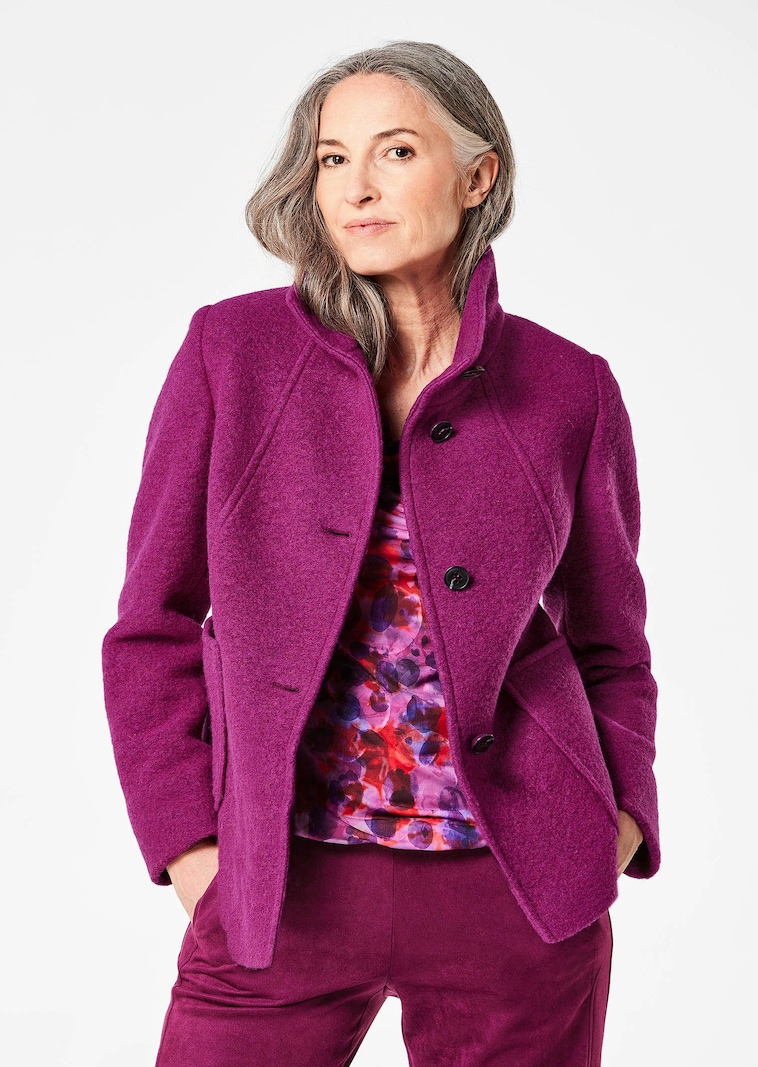 Wollmix Jacke mit Stehkragen