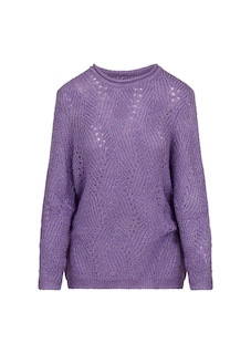Weicher Ajourpullover mit Glanzgarn thumbnail 6