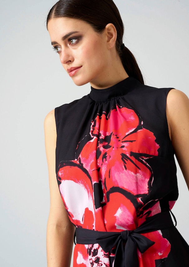 Kleid mit platziertem Blumenprint 4