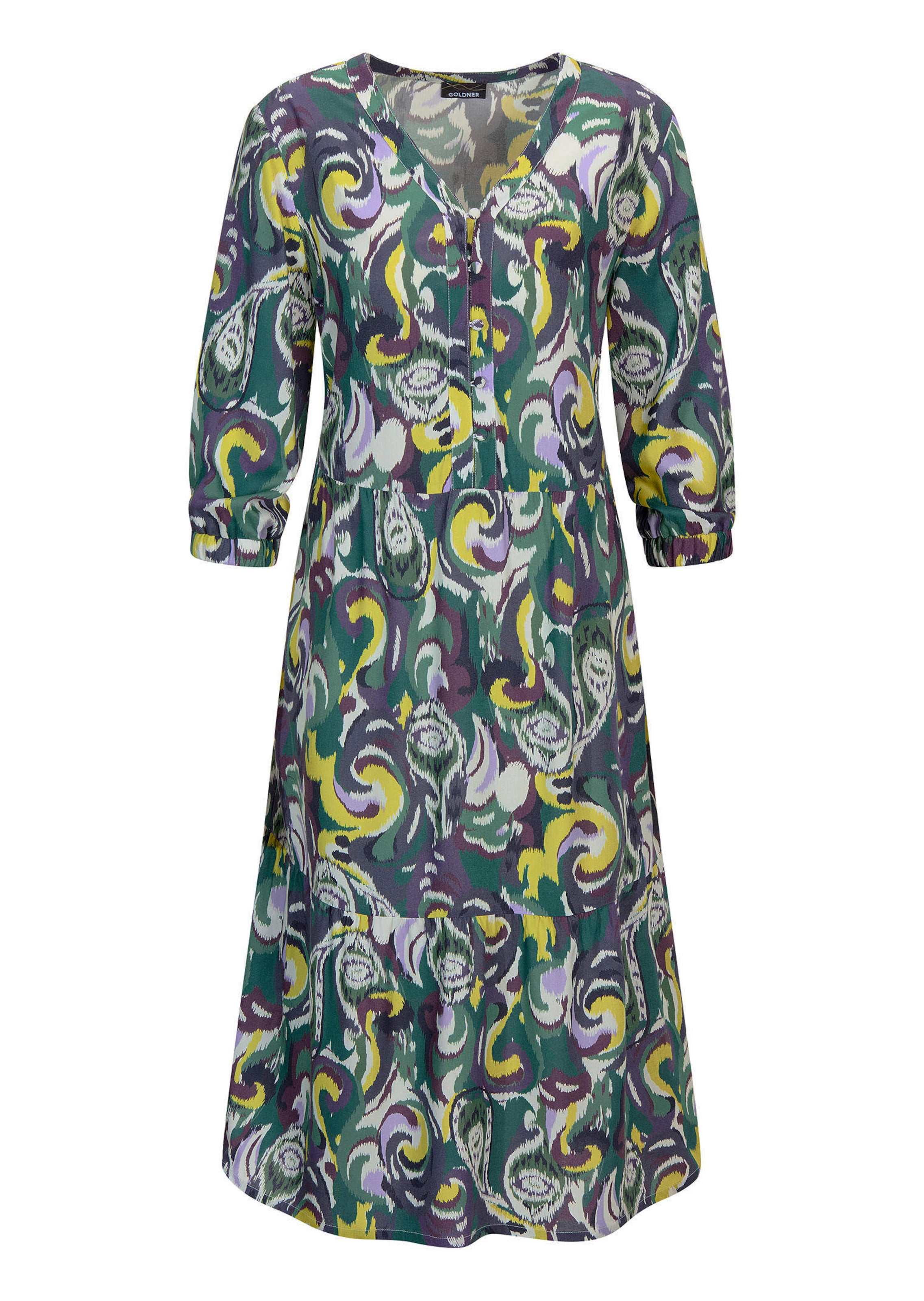 Strokenjurk van soepelvallende viscose