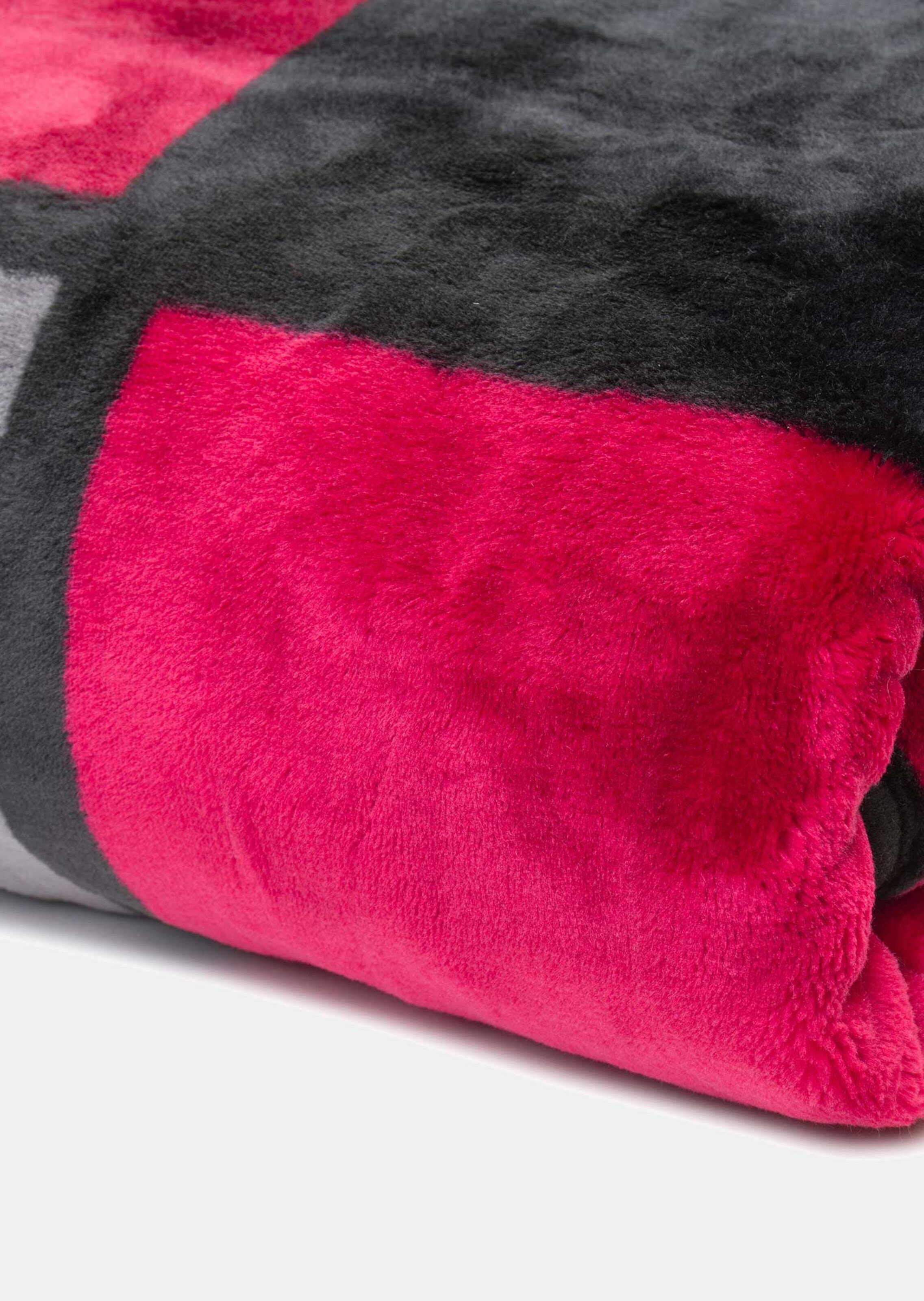 Couverture en microfibre, à motifs - bordeaux / noir / blanc - Gr. 150 x 200 cm de Goldner Fashion