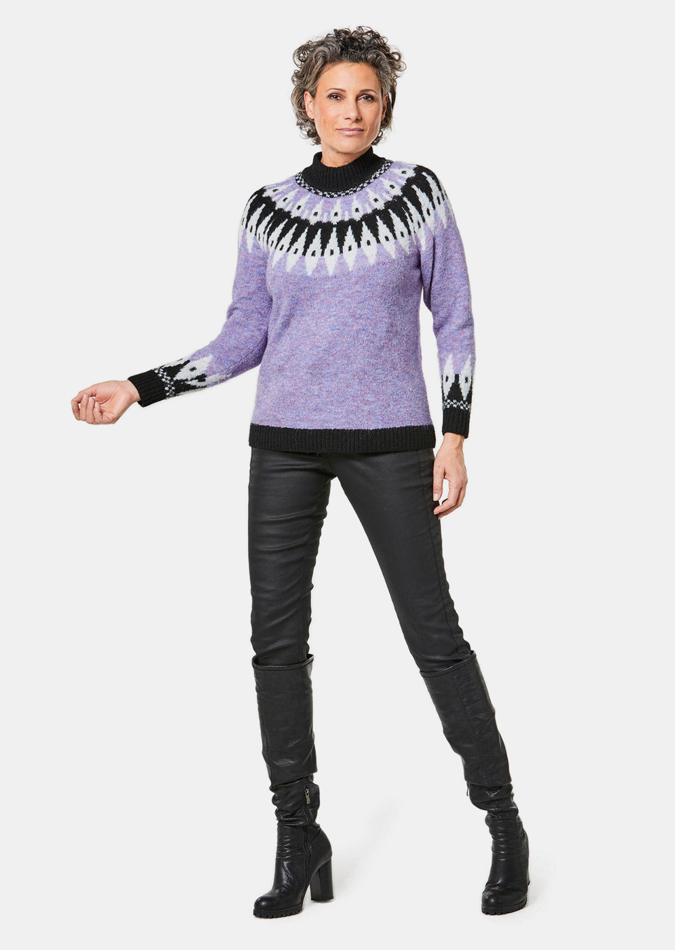 Pull - mauve / à motifs - Gr. 42 de Goldner Fashion