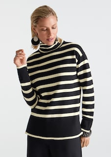 Streifen-Pullover mit Stehkragen thumbnail 7