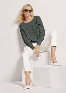 Rundhals-Pullover mit Zopfmuster thumbnail 4