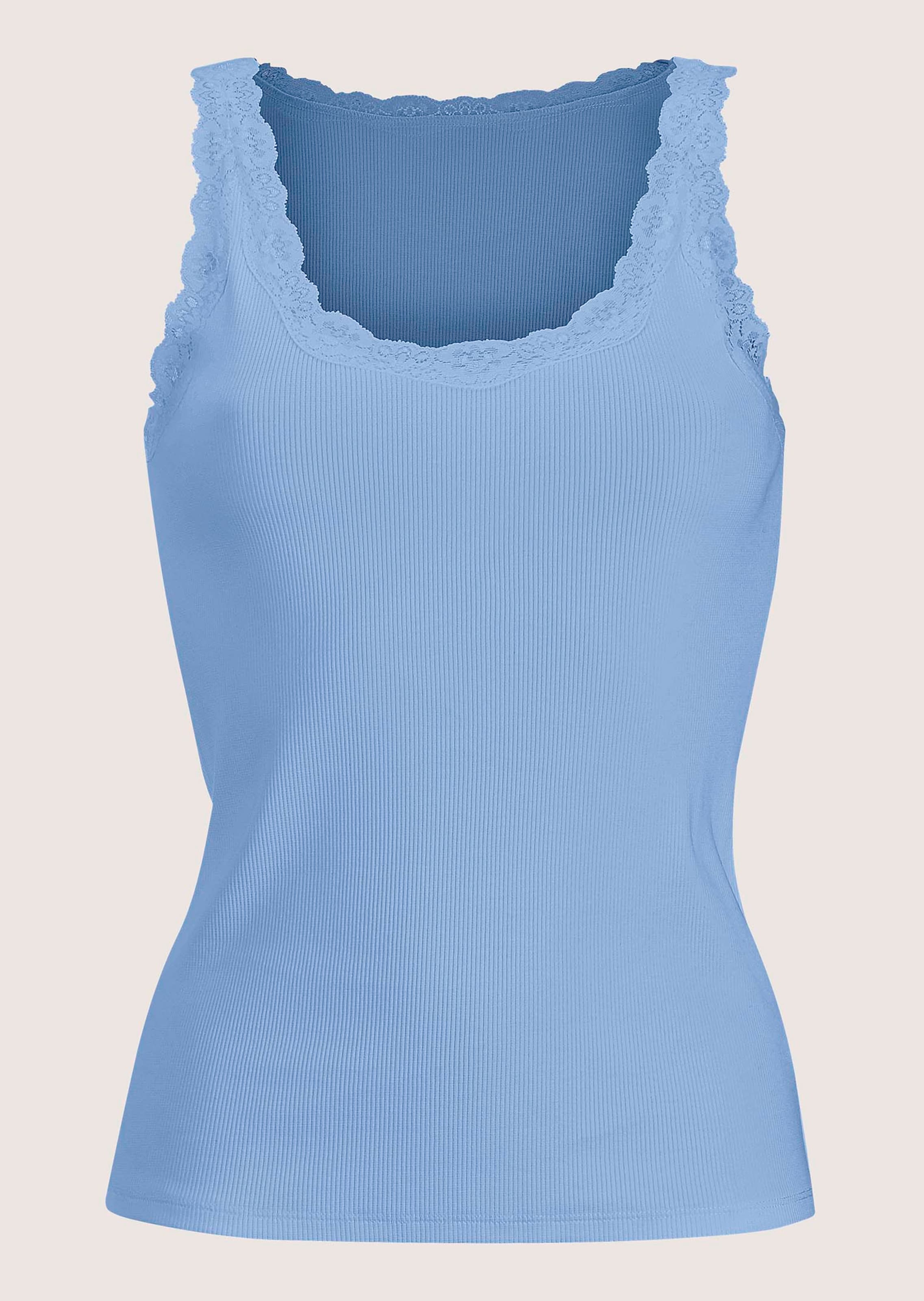 Lace-trim vest top in glacier blue | MADELEINE Fashion