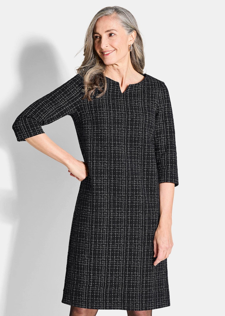 Jerseykleid in Tweed-Optik mit feinem Glanz