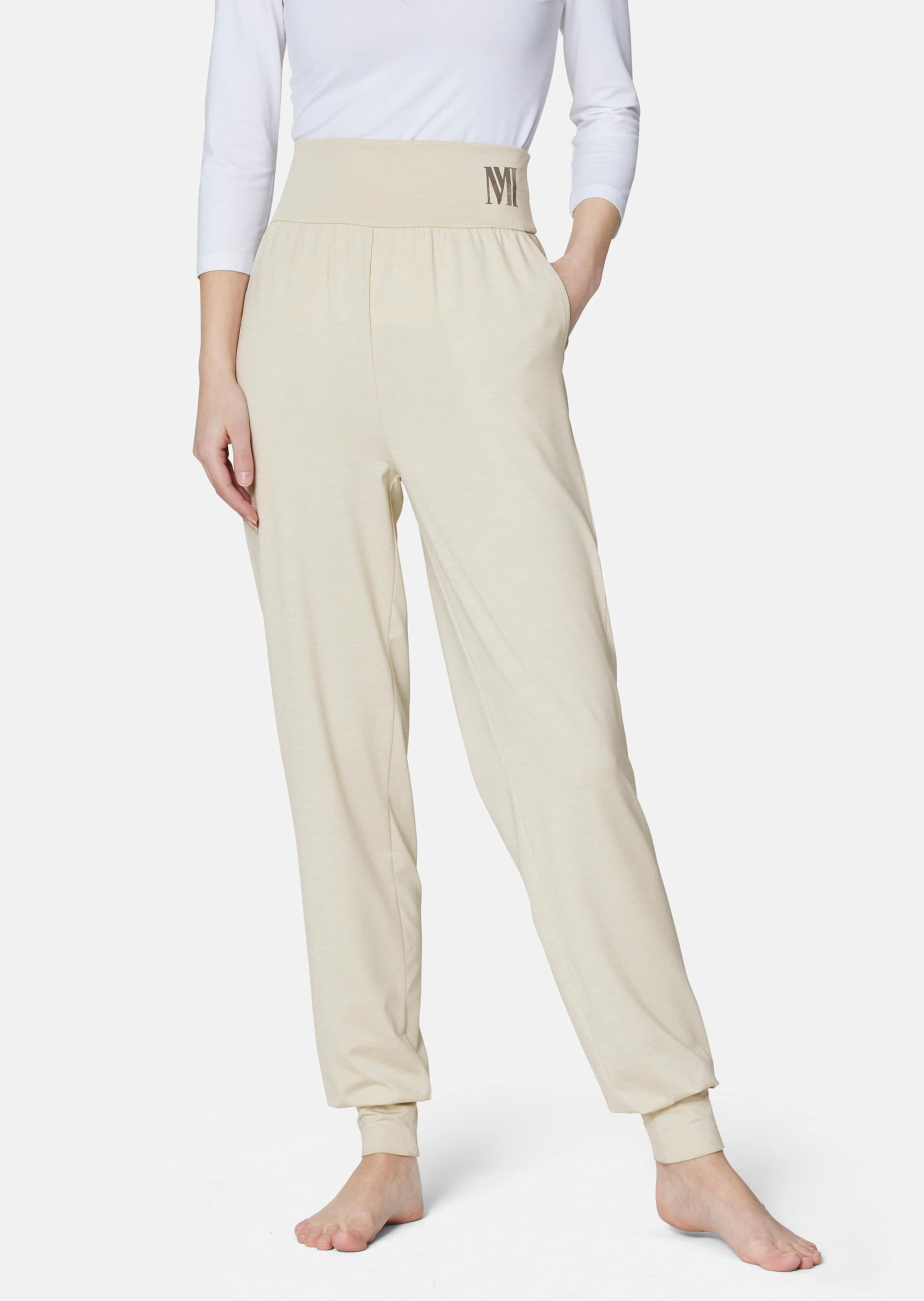 Yoga trousers in soft melange fabric