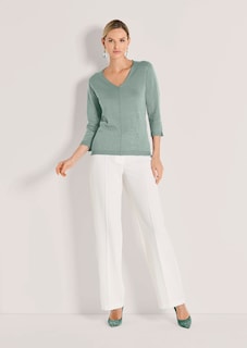Baumwollpullover mit V-Ausschnitt thumbnail 2