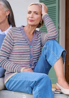 Strickjacke im Multicolor-Ringelmuster thumbnail 7
