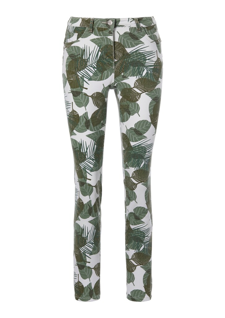 Trousers with leaf pattern