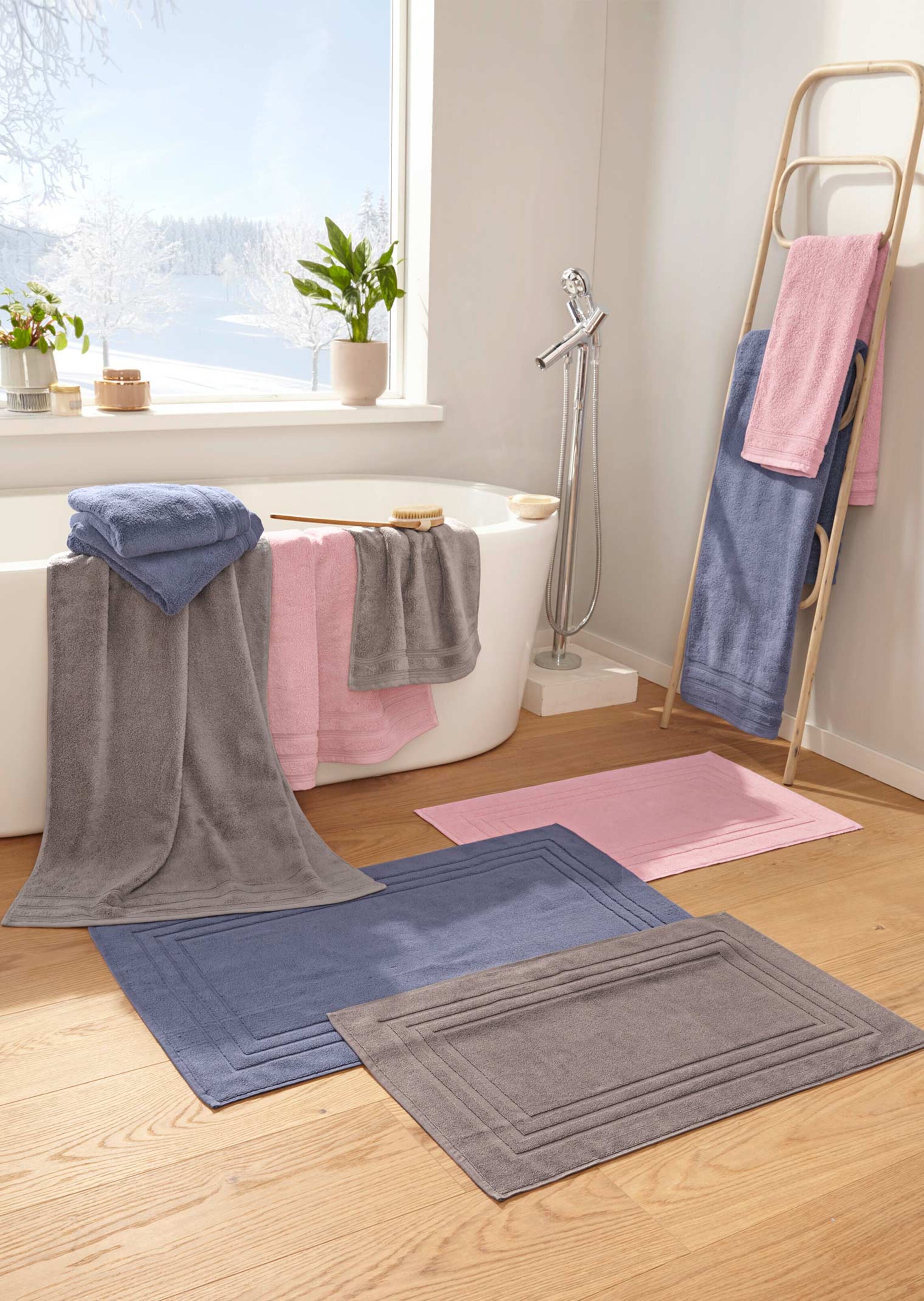 Série de linge en tissu éponge - vieux rosé - Gr. 1x 70 x 140 cm de Goldner Fashion