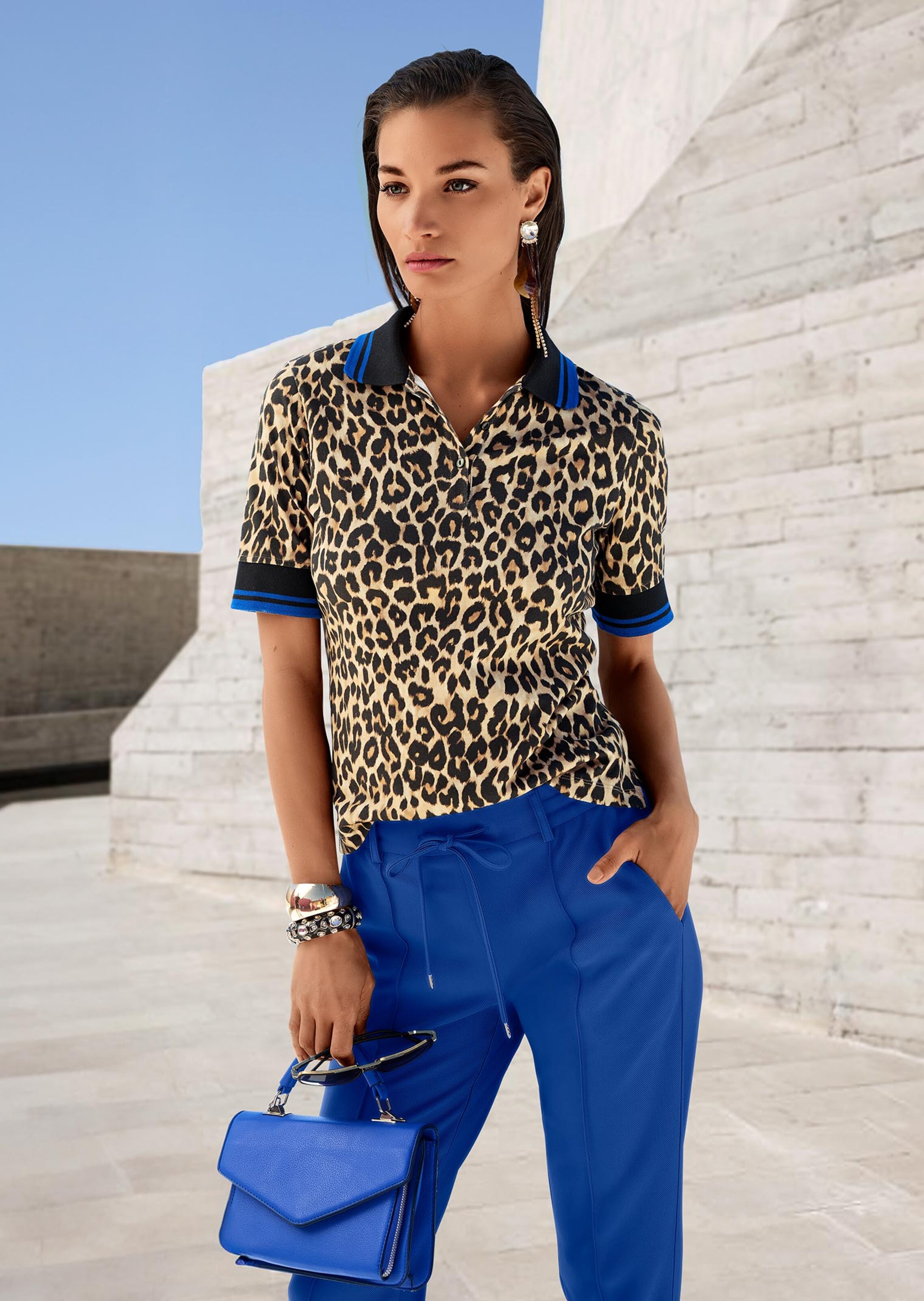 Poloshirt im Leo-Design
