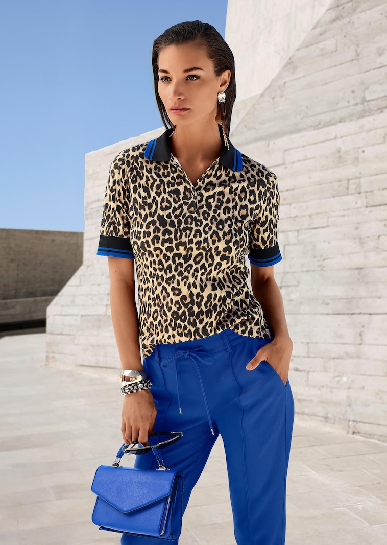Poloshirt im Leo-Design