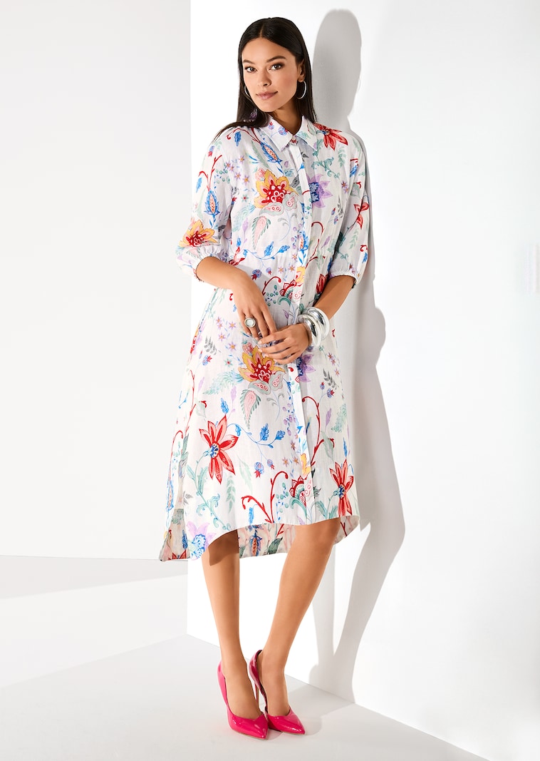 Leinenkleid in Hemdblusenform
