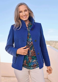 Veste en laine mélangée à col droit thumbnail 7