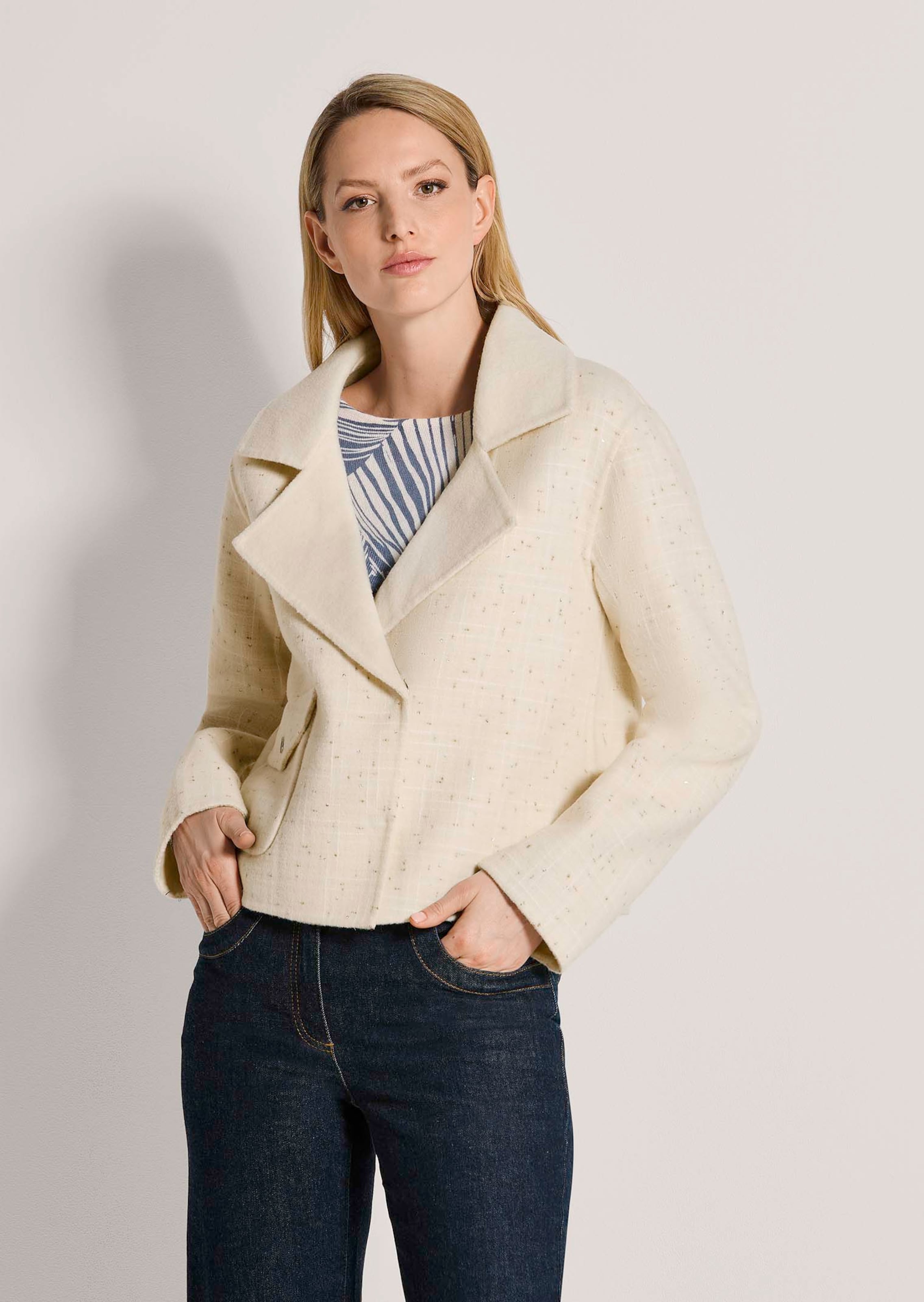 Doubleface-Jacke mit Pailletten