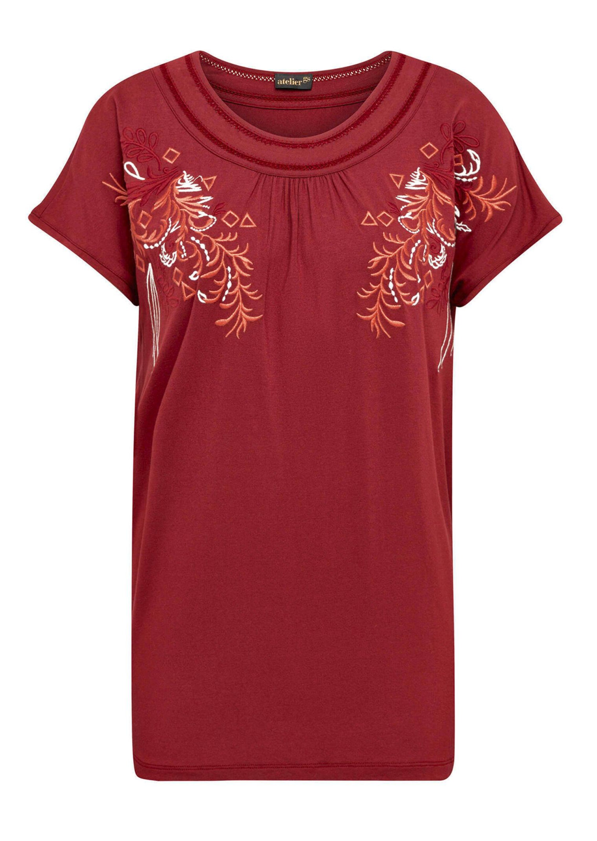 T-shirt avec ravissante broderie décorative - rouge foncé - Gr. 20 de Goldner Fashion