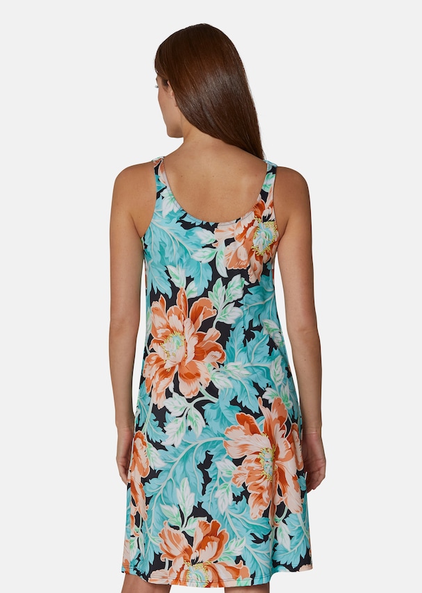 Sleeveless beach dress with floral pattern 2