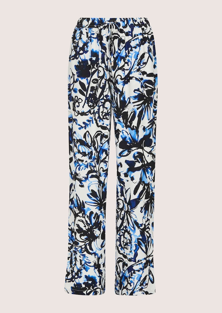 Bedruckte Sommerhose mit weiter Beinform