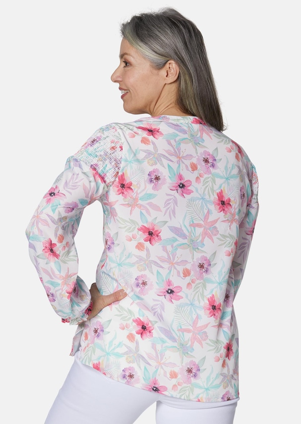 Gedessineerde blouse van onderhoudsvriendelijk polyester 2