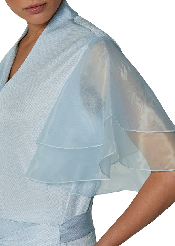 Metallic-look blouse with transparent sleeves 4
