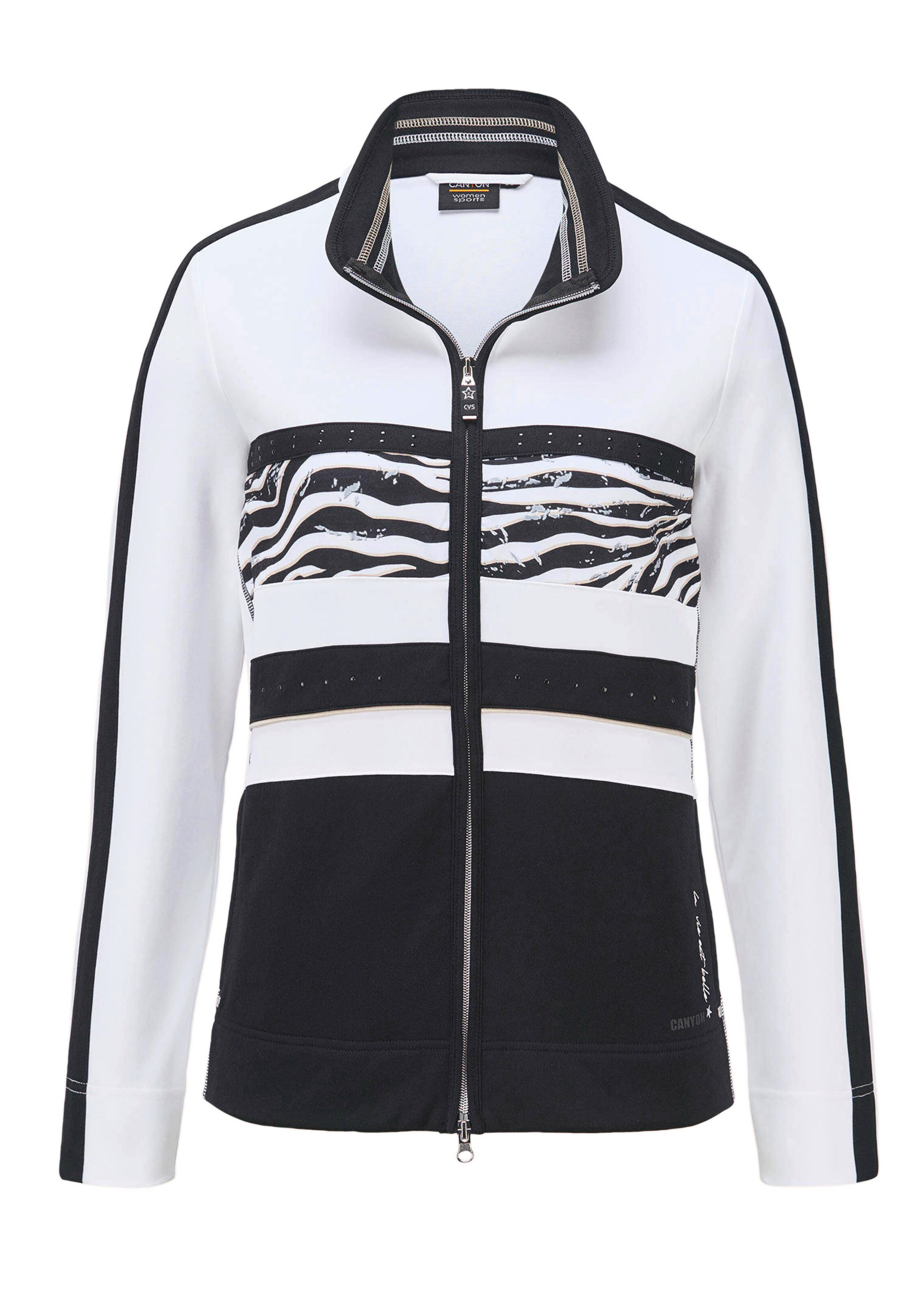 Jersey-Jacke in Streifenoptik