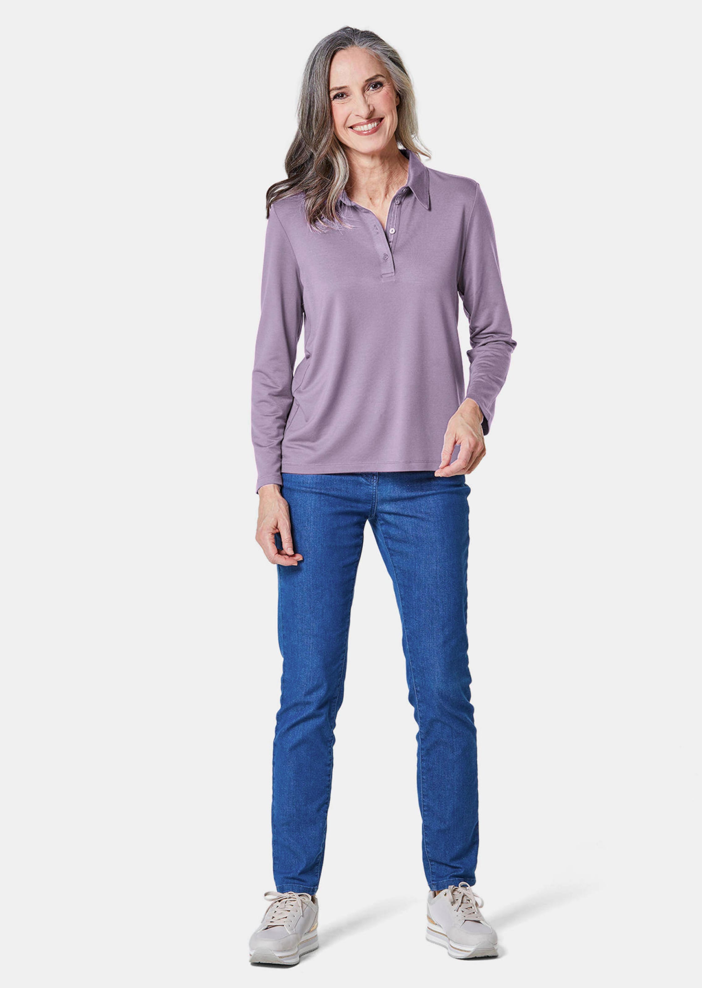 Polo à manches longues - mauve - Gr. 50 de Goldner Fashion