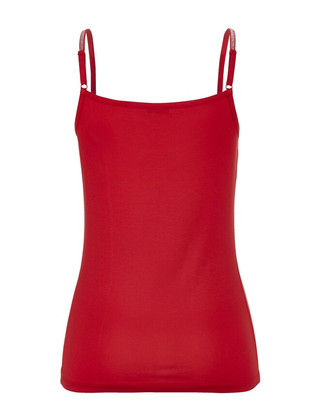 Spaghettitop mit Strassapplikation