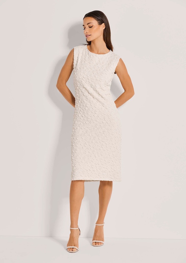 Ärmelloses Etui-Kleid in Struktur-Qualität
