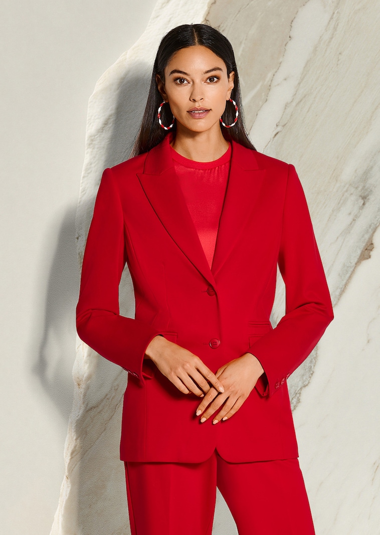 Blazer mit Reverskragen in leicht verlängerter Form