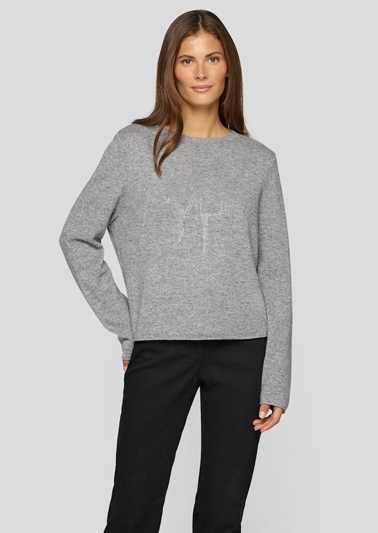 Strickpullover mit Wolle und Modal