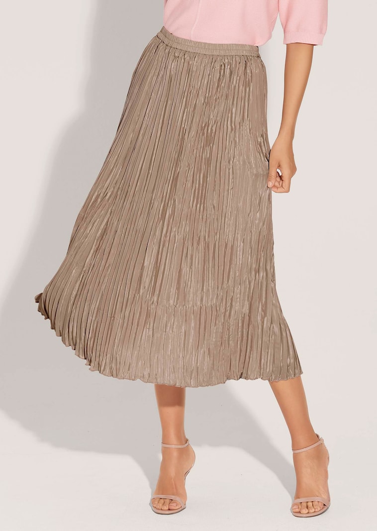 Langer Rock aus Crash-Plissee