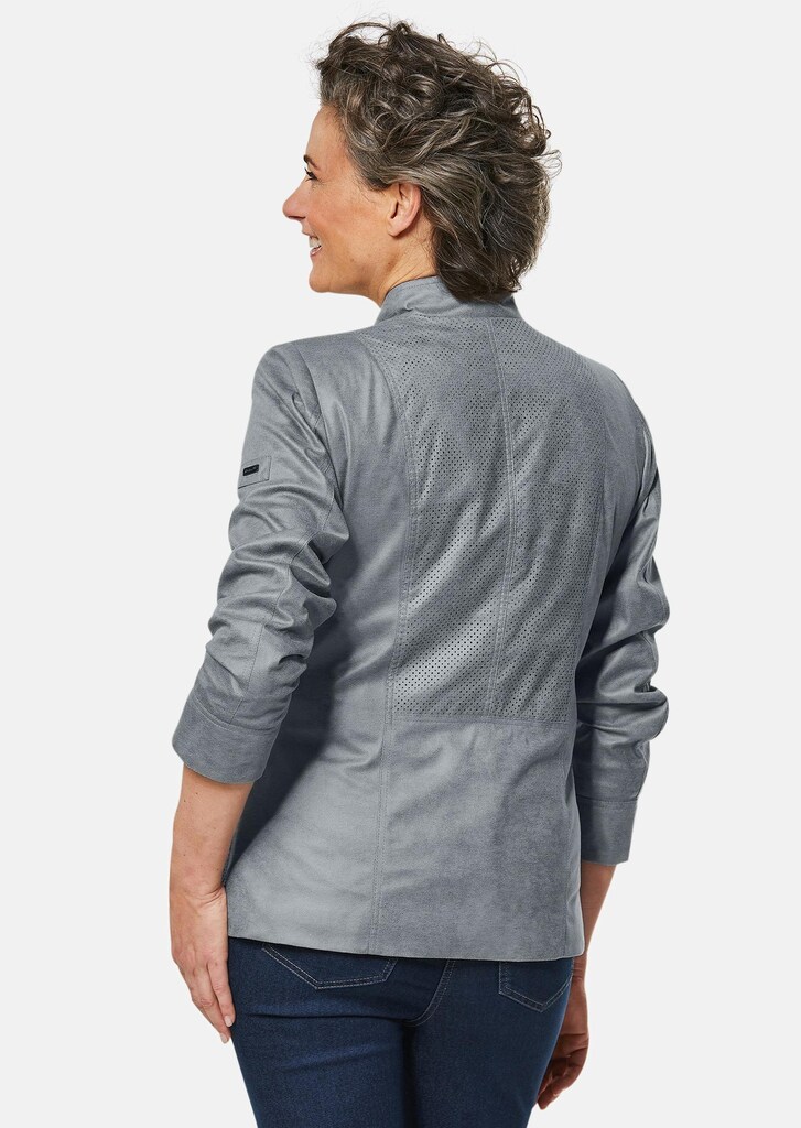 Blazer in weicher Velourslederoptik