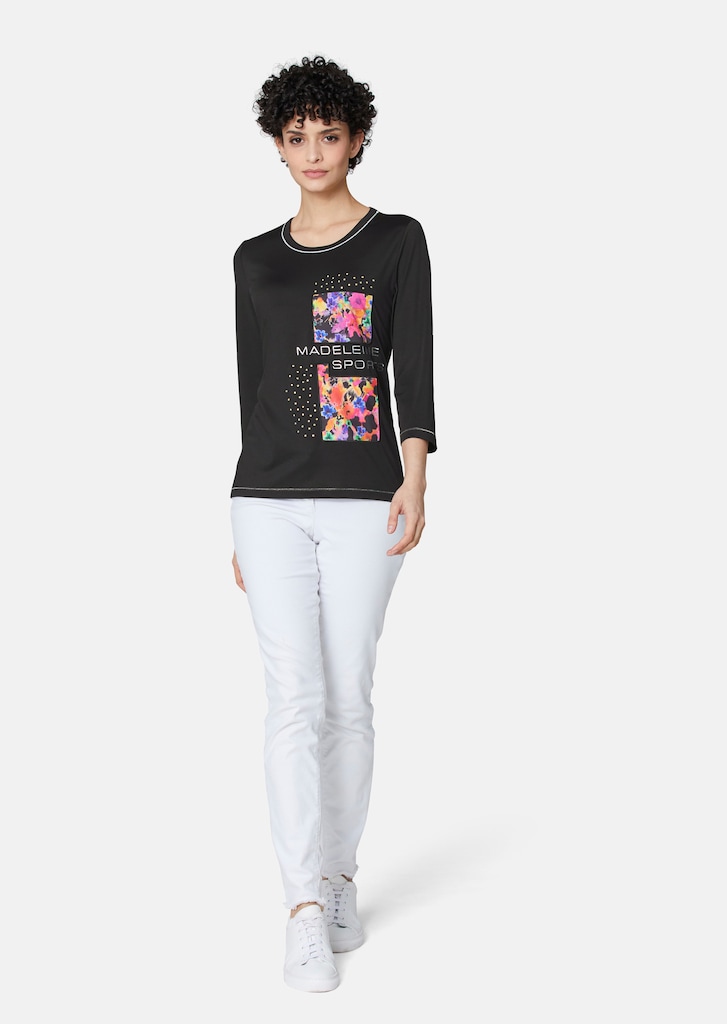 Edel-Shirt mit floralem Print und Glanz-Akzenten 1